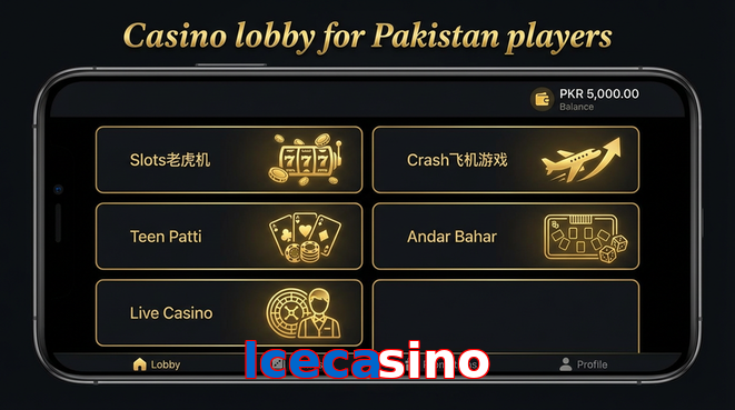 Lobby view of Lcecasino for Pakistan users